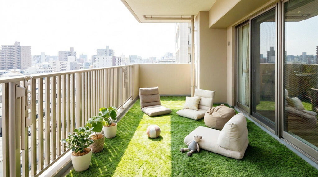 ベランダの人工芝の後悔8つと水はけ対策！すのこは？
